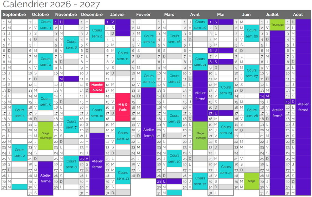 Calendrier Atelier Ceramics d. 2026