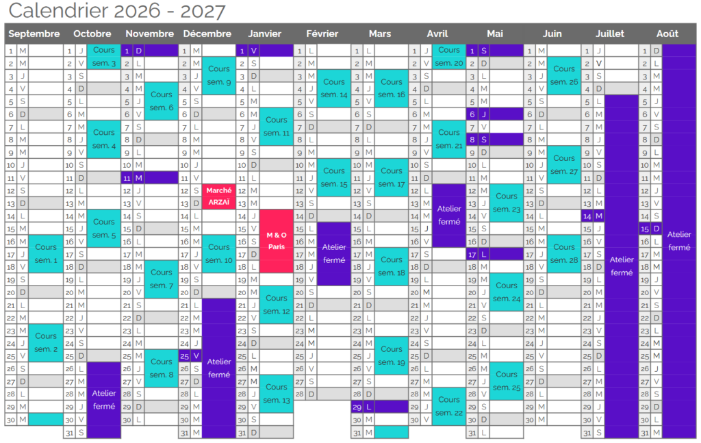 Calendrier Atelier Ceramics d. 2026